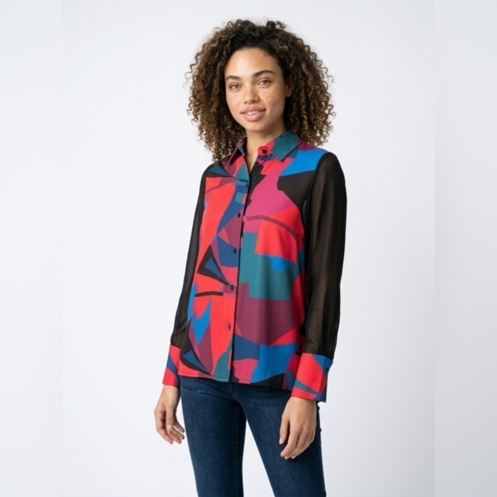 Ramy Brook Graphic Print Strapless Blouse